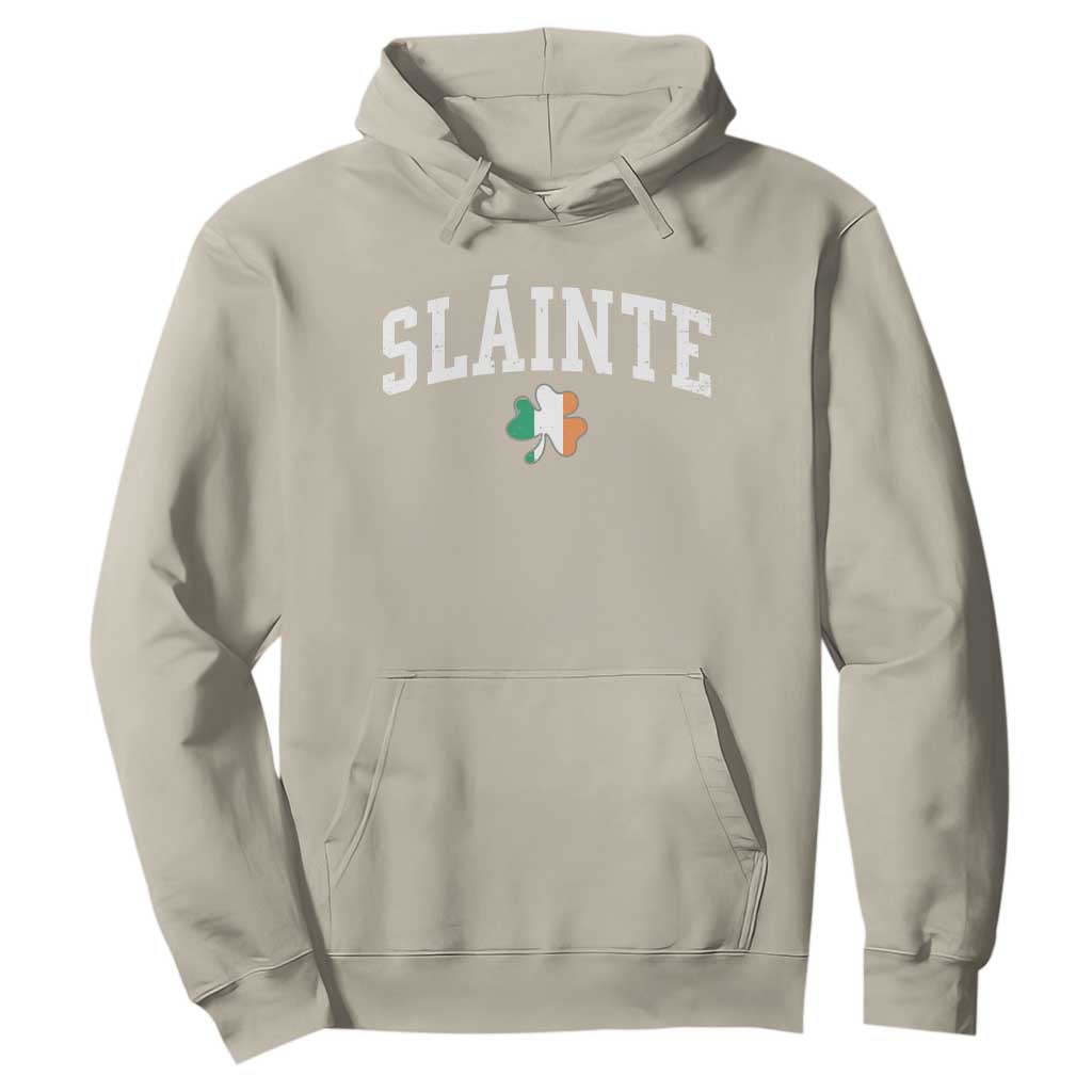 St Patricks Day Hoodie Retro Slainte Shamrock Lucky Irish Day Gift TS10 Sand Print Your Wear