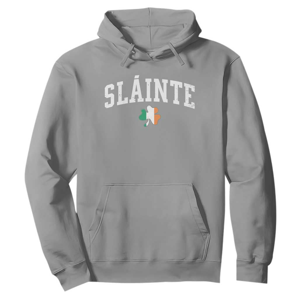 St Patricks Day Hoodie Retro Slainte Shamrock Lucky Irish Day Gift TS10 Sport Gray Print Your Wear