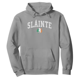 St Patricks Day Hoodie Retro Slainte Shamrock Lucky Irish Day Gift TS10 Sport Gray Print Your Wear