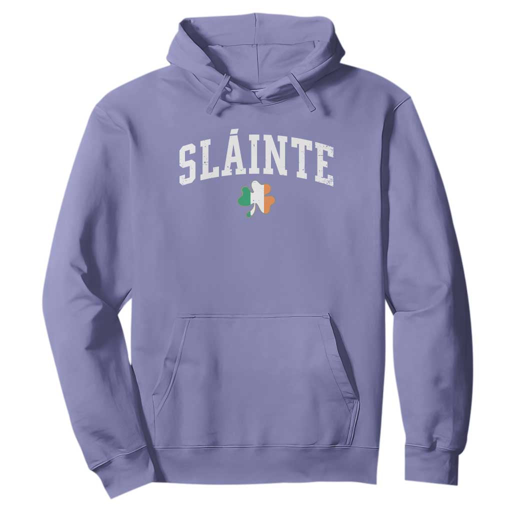 St Patricks Day Hoodie Retro Slainte Shamrock Lucky Irish Day Gift TS10 Violet Print Your Wear