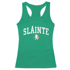 St Patricks Day Racerback Tank Top Retro Slainte Shamrock Lucky Irish Day Gift TS10 Irish Green Print Your Wear