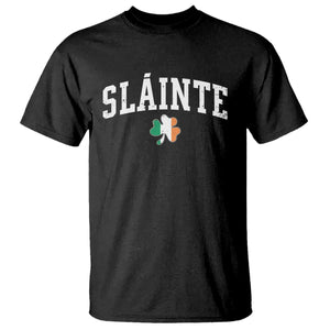 St Patricks Day T Shirt Retro Slainte Shamrock Lucky Irish Day Gift TS10 Black Print Your Wear