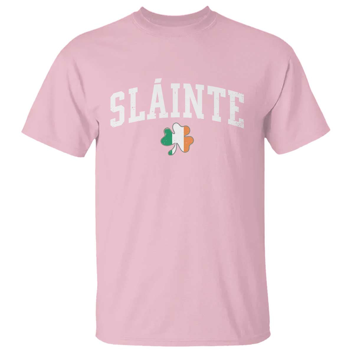 St Patricks Day T Shirt Retro Slainte Shamrock Lucky Irish Day Gift TS10 Light Pink Print Your Wear