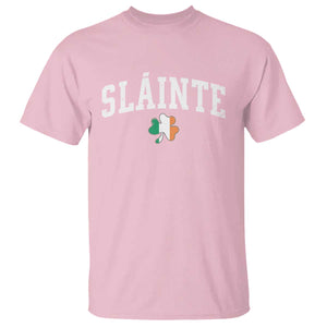 St Patricks Day T Shirt Retro Slainte Shamrock Lucky Irish Day Gift TS10 Light Pink Print Your Wear