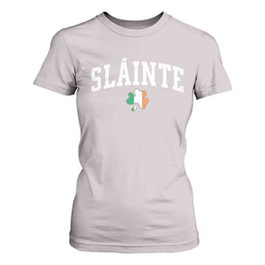 St Patricks Day T Shirt For Women Retro Slainte Shamrock Lucky Irish Day Gift TS10 Ice Gray Print Your Wear