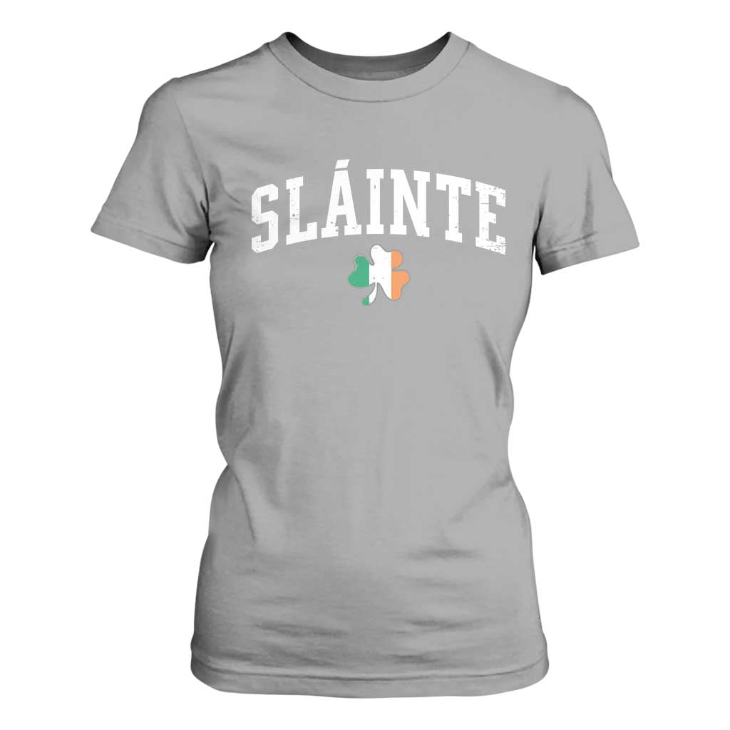 St Patricks Day T Shirt For Women Retro Slainte Shamrock Lucky Irish Day Gift TS10 Sport Gray Print Your Wear
