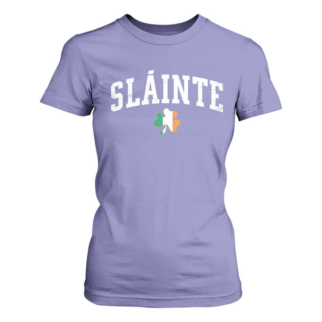 St Patricks Day T Shirt For Women Retro Slainte Shamrock Lucky Irish Day Gift TS10 Violet Print Your Wear