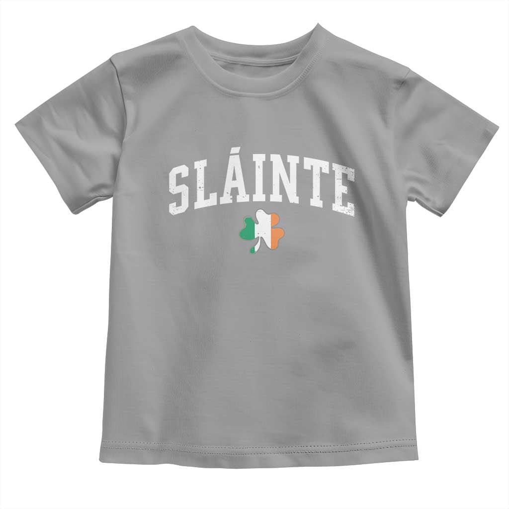 St Patricks Day Toddler T Shirt Retro Slainte Shamrock Lucky Irish Day Gift TS10 Sport Gray Print Your Wear