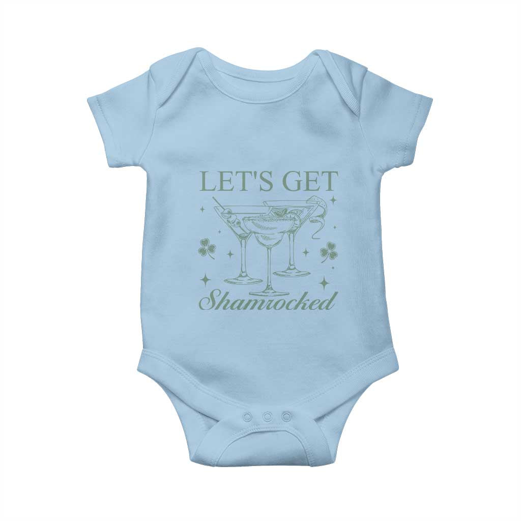 Lets Get Shamrocked St Patricks Day Baby Onesie TS10 Light Blue Print Your Wear
