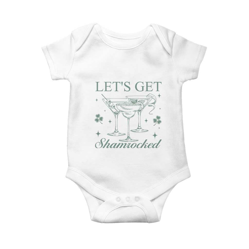 Lets Get Shamrocked St Patricks Day Baby Onesie TS10 White Print Your Wear
