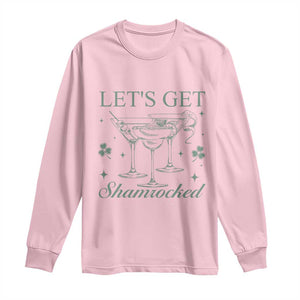 Lets Get Shamrocked St Patricks Day Long Sleeve Shirt TS10 Light Pink Print Your Wear