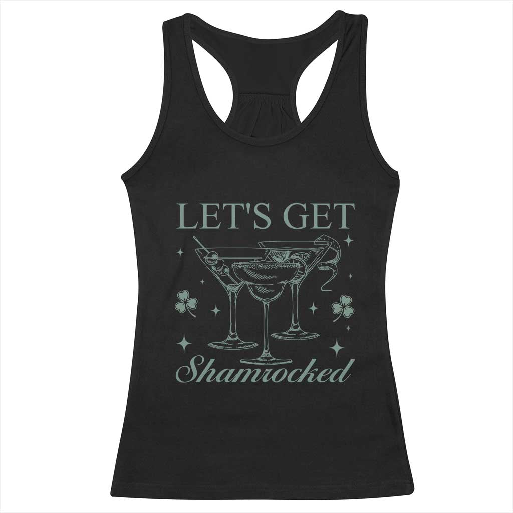 Lets Get Shamrocked St Patricks Day Racerback Tank Top TS10 Black Print Your Wear