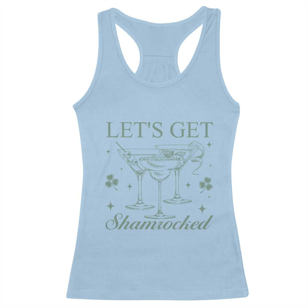 Lets Get Shamrocked St Patricks Day Racerback Tank Top TS10 Light Blue Print Your Wear