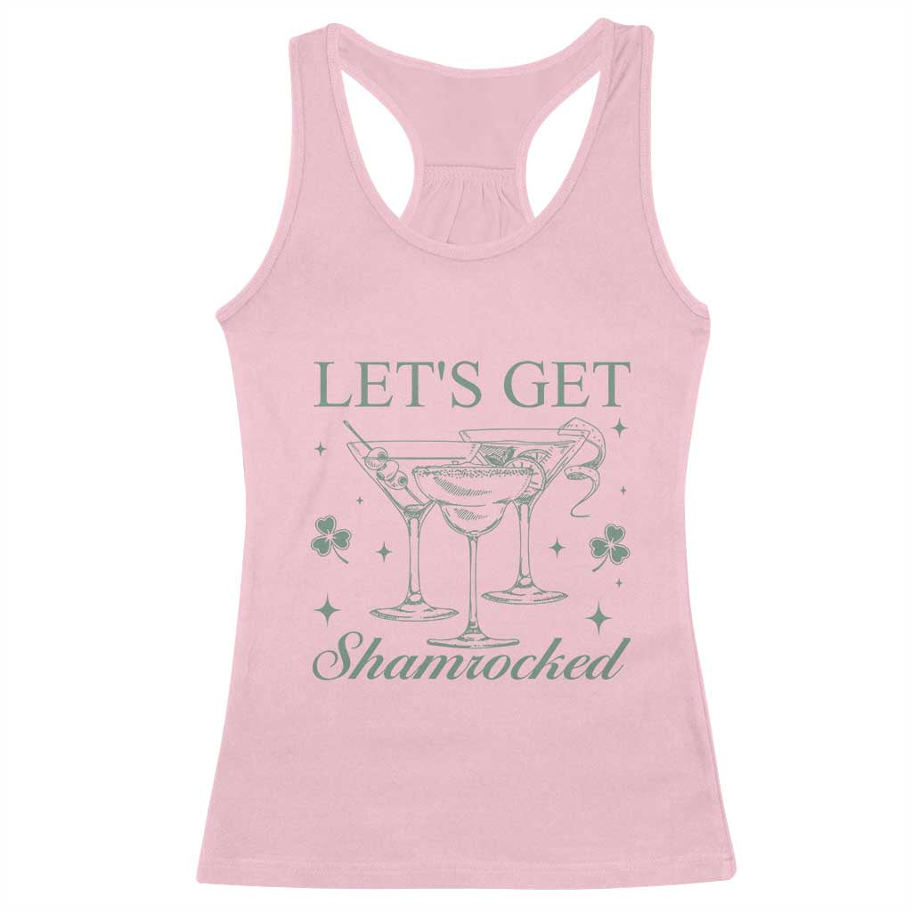 Lets Get Shamrocked St Patricks Day Racerback Tank Top TS10 Light Pink Print Your Wear