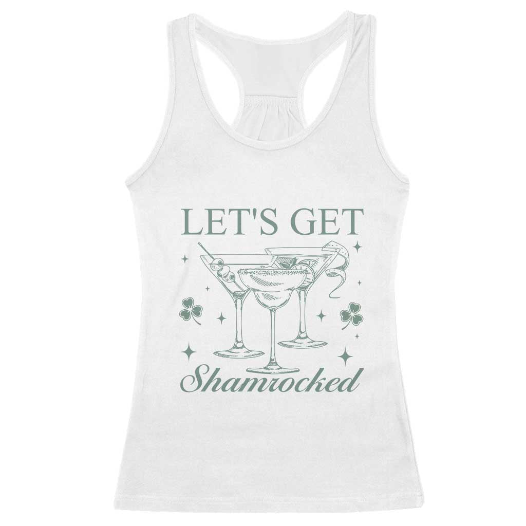 Lets Get Shamrocked St Patricks Day Racerback Tank Top TS10 White Print Your Wear