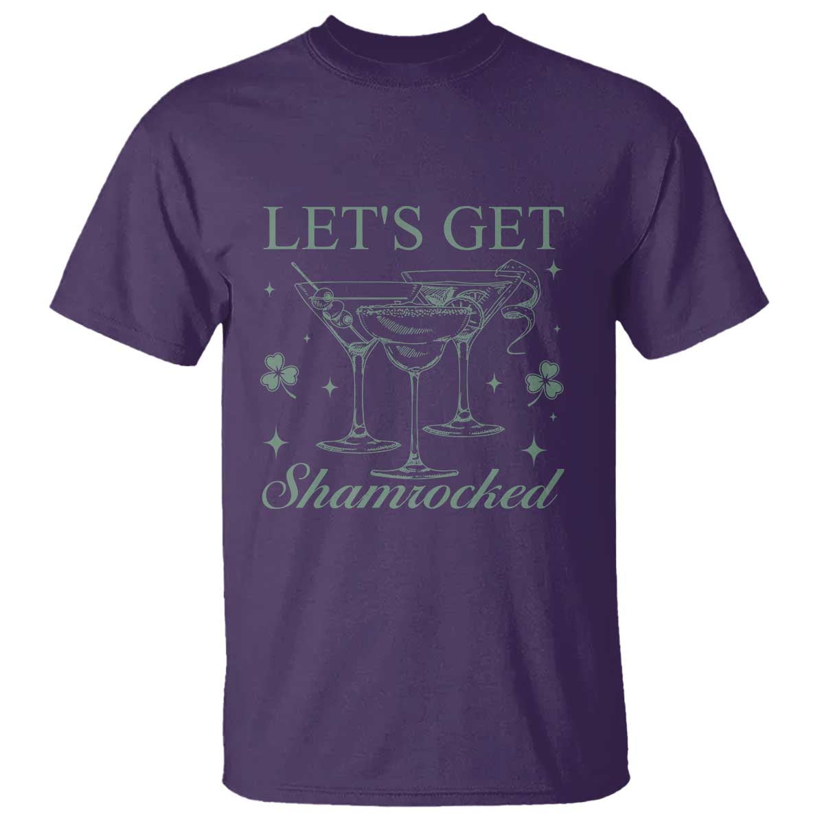 Lets Get Shamrocked St Patricks Day T Shirt TS10 Purple Print Your Wear