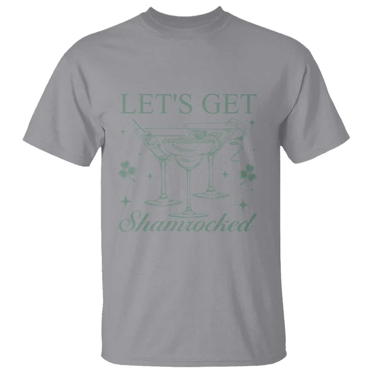 Lets Get Shamrocked St Patricks Day T Shirt TS10 Sport Gray Print Your Wear