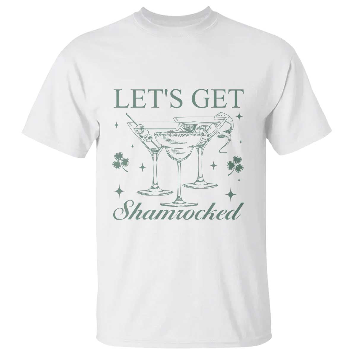 Lets Get Shamrocked St Patricks Day T Shirt TS10 White Print Your Wear