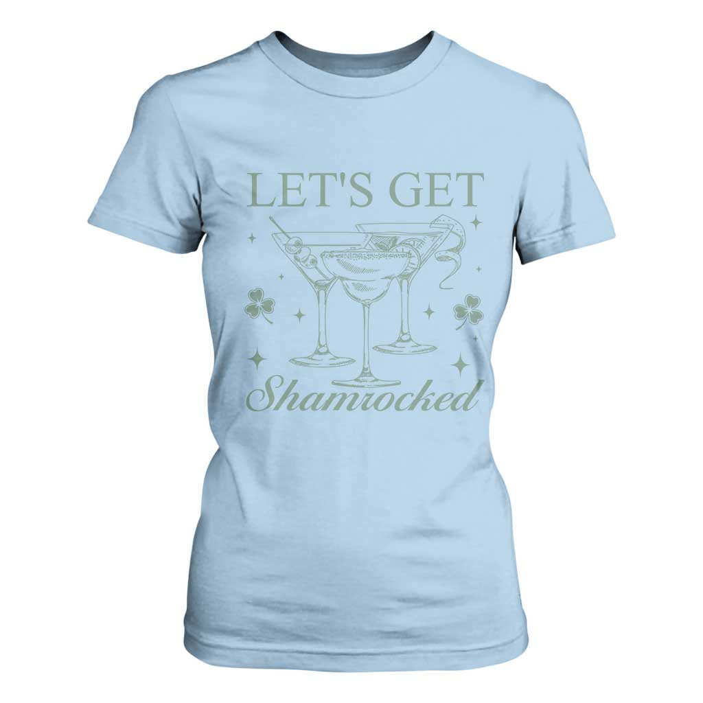 Lets Get Shamrocked St Patricks Day T Shirt For Women TS10 Light Blue Print Your Wear