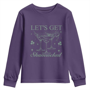 Lets Get Shamrocked St Patricks Day Youth Sweatshirt TS10 Purple Print Your Wear