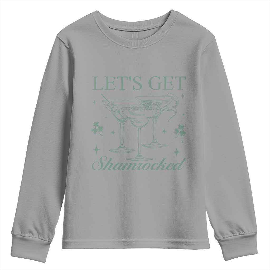 Lets Get Shamrocked St Patricks Day Youth Sweatshirt TS10 Sport Gray Print Your Wear