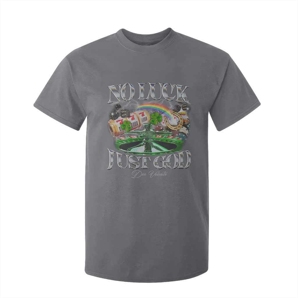 Vintage Christian T Shirt For Kid Retro No Luck Just God Funny St Patricks Day TS10 Charcoal Print Your Wear