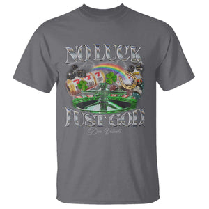Vintage Christian T Shirt Retro No Luck Just God Funny St Patricks Day TS10 Charcoal Print Your Wear