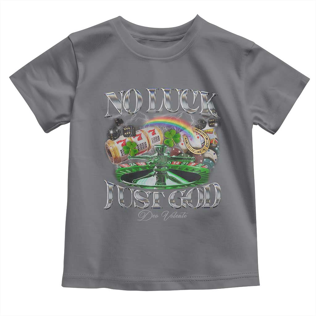 Vintage Christian Toddler T Shirt Retro No Luck Just God Funny St Patricks Day TS10 Charcoal Print Your Wear