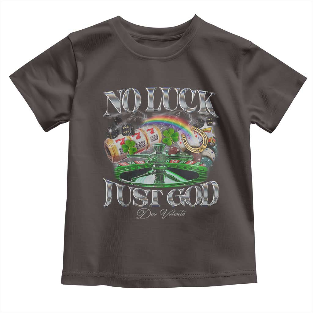 Vintage Christian Toddler T Shirt Retro No Luck Just God Funny St Patricks Day TS10 Dark Chocolate Print Your Wear