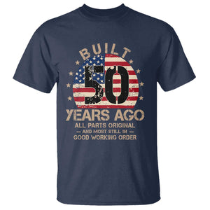 Funny 50th Birthday T Shirt Vintage US Flag Built 50 Years Ago Parts Original TS10 Navy Print Your Wear