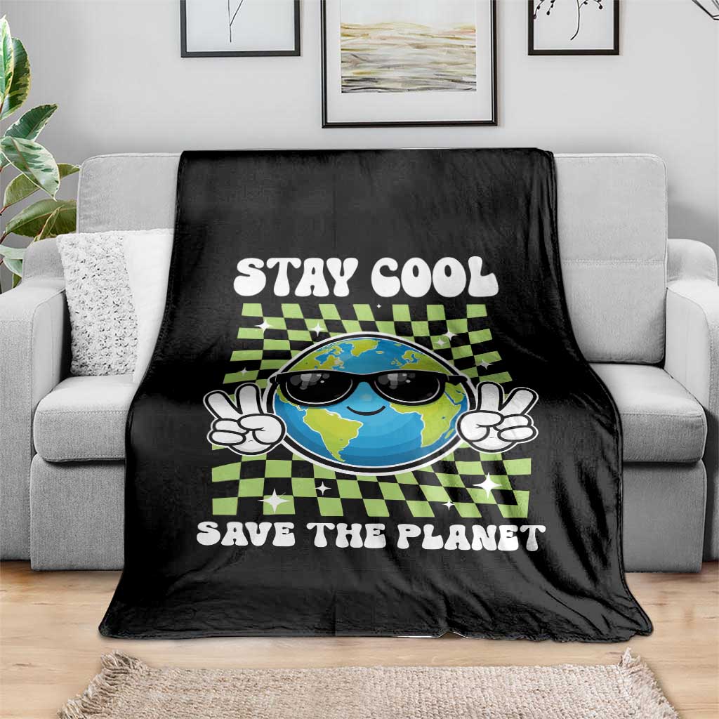 Groovy Earth Day Save The Planet Throw Blanket TS10 Print Your Wear