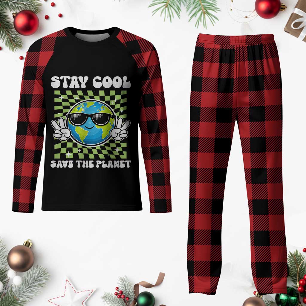 Groovy Earth Day Save The Planet Plaid Pajama Set TS10 Buffalo Plaid Print Your Wear