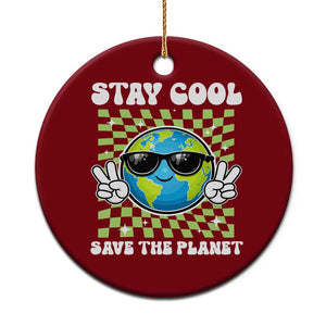 Groovy Earth Day Save The Planet Ceramic Ornament TS10 1pc Red Print Your Wear
