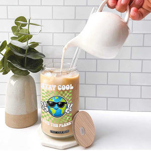 Groovy Earth Day Save The Planet Glass Can TS10 Print Your Wear
