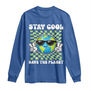 Groovy Earth Day Save The Planet Long Sleeve Shirt TS10 Royal Blue Print Your Wear