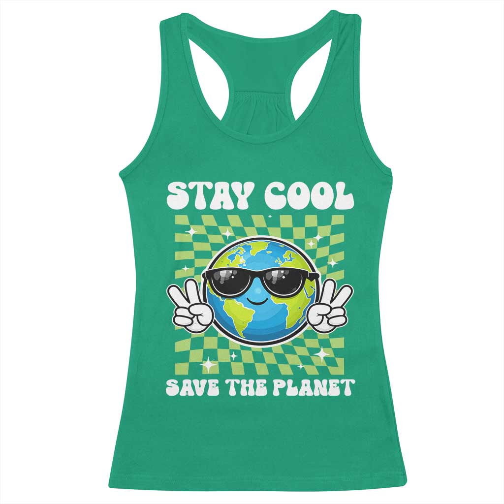 Groovy Earth Day Save The Planet Racerback Tank Top TS10 Irish Green Print Your Wear
