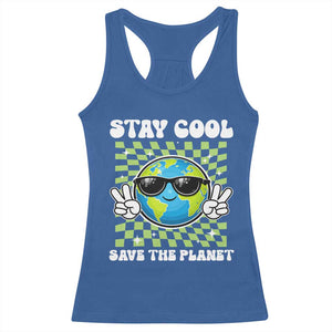 Groovy Earth Day Save The Planet Racerback Tank Top TS10 Royal Blue Print Your Wear