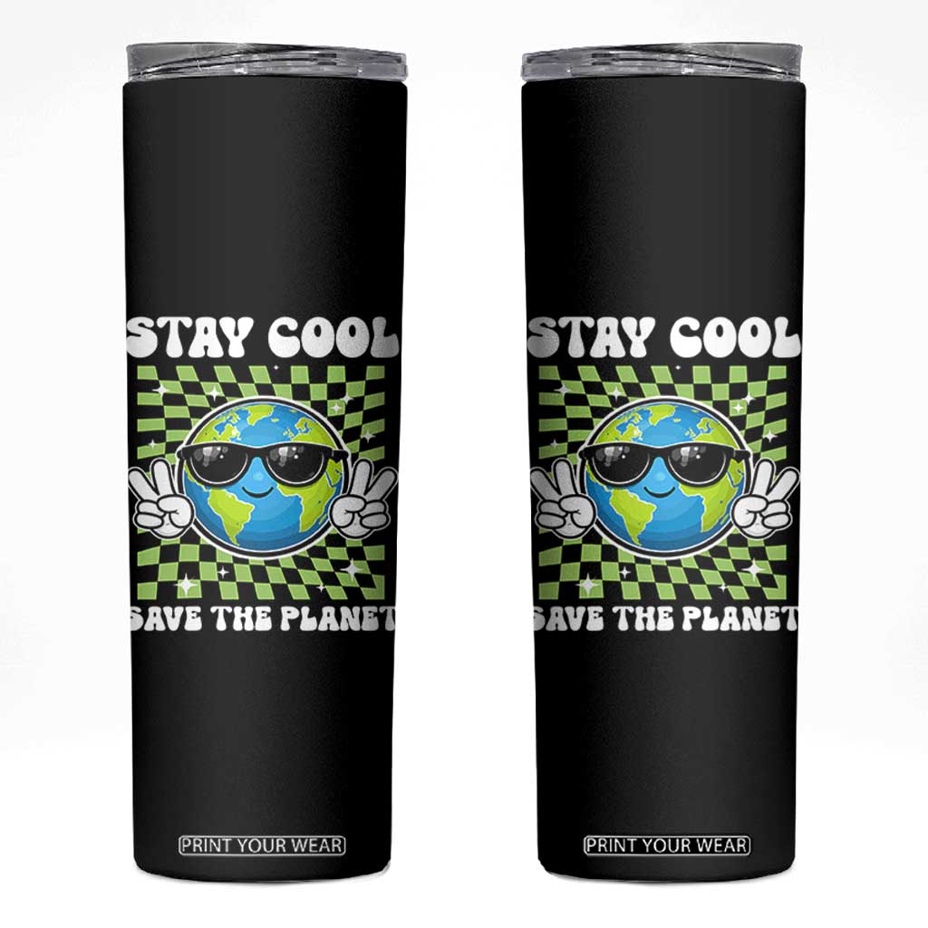 Groovy Earth Day Save The Planet Skinny Tumbler TS10 Black Print Your Wear