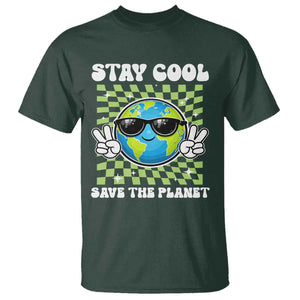 Groovy Earth Day Save The Planet T Shirt TS10 Dark Forest Green Print Your Wear
