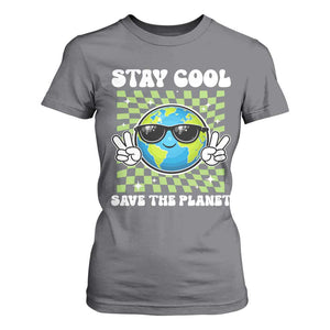 Groovy Earth Day Save The Planet T Shirt For Women TS10 Charcoal Print Your Wear