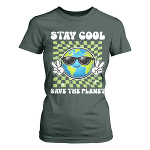 Groovy Earth Day Save The Planet T Shirt For Women TS10 Dark Forest Green Print Your Wear