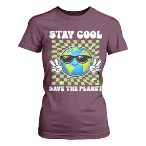 Groovy Earth Day Save The Planet T Shirt For Women TS10 Maroon Print Your Wear