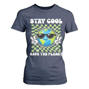 Groovy Earth Day Save The Planet T Shirt For Women TS10 Navy Print Your Wear