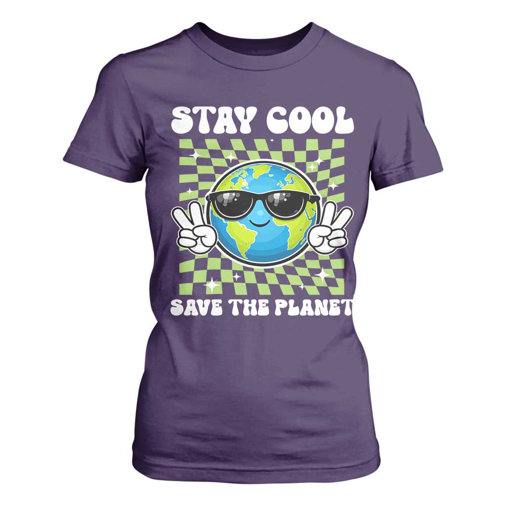 Groovy Earth Day Save The Planet T Shirt For Women TS10 Purple Print Your Wear