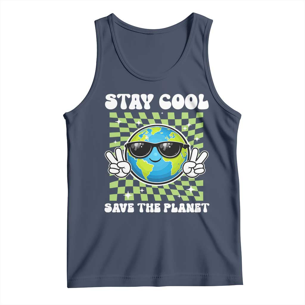 Groovy Earth Day Save The Planet Tank Top TS10 Navy Print Your Wear
