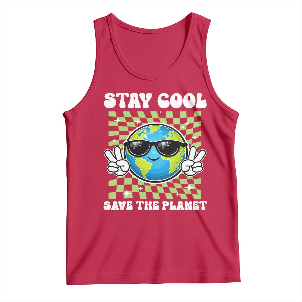 Groovy Earth Day Save The Planet Tank Top TS10 Red Print Your Wear