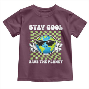 Groovy Earth Day Save The Planet Toddler T Shirt TS10 Maroon Print Your Wear