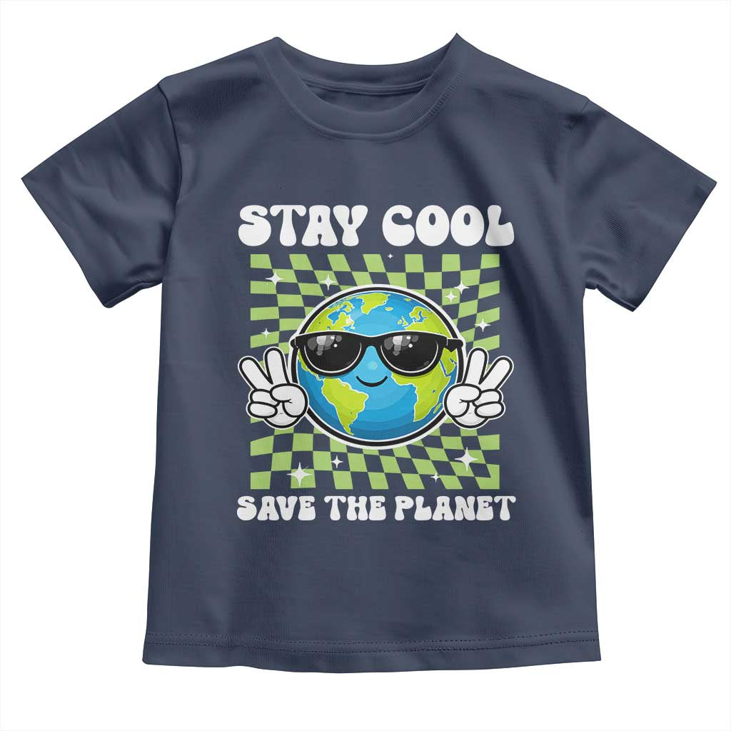 Groovy Earth Day Save The Planet Toddler T Shirt TS10 Navy Print Your Wear