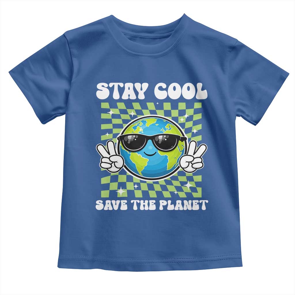 Groovy Earth Day Save The Planet Toddler T Shirt TS10 Royal Blue Print Your Wear