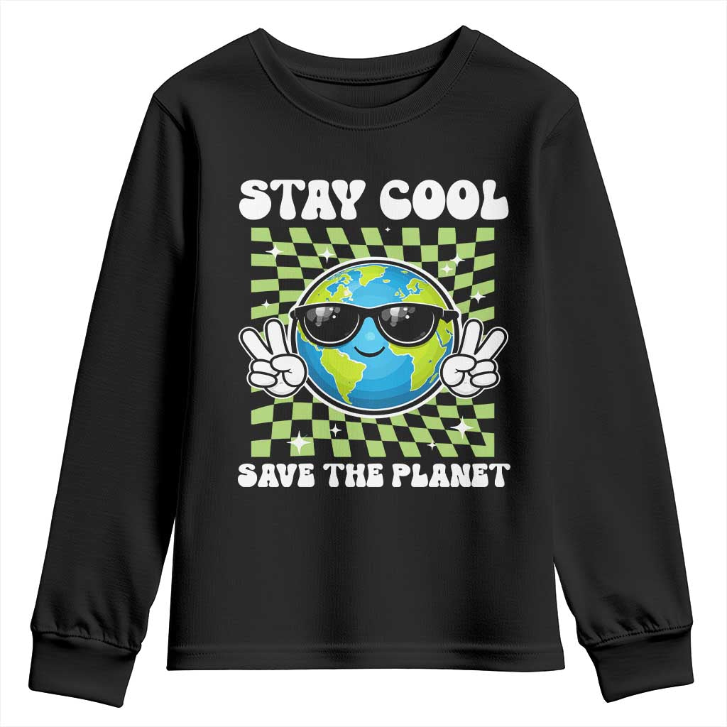 Groovy Earth Day Save The Planet Youth Sweatshirt TS10 Black Print Your Wear
